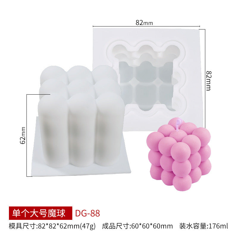Bubble Cube Candle Silicone Mold h04