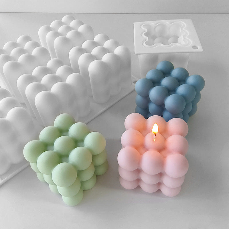 Bubble Cube Candle Silicone Mold h04