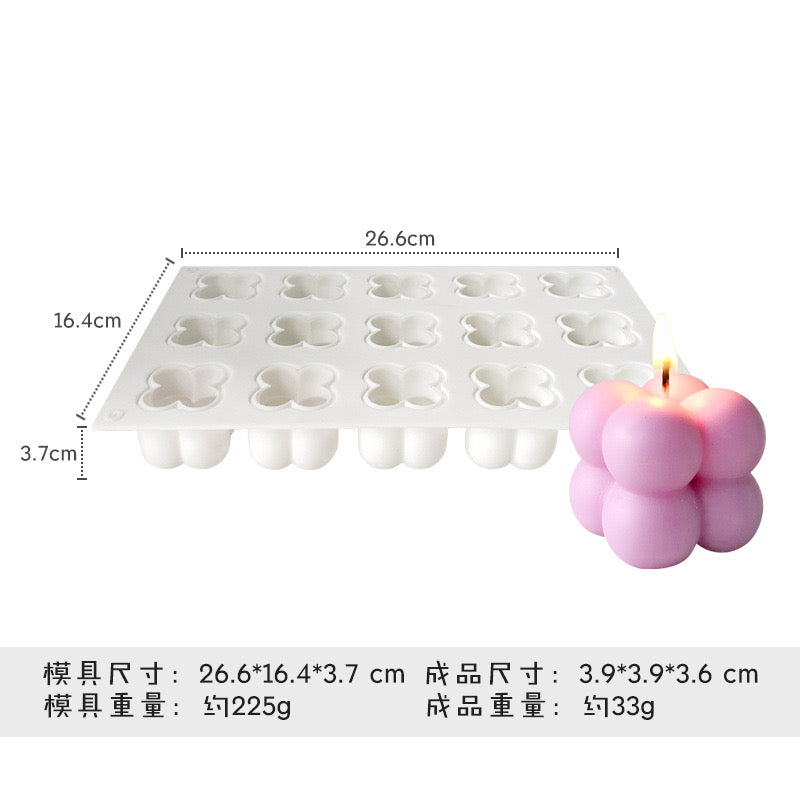 Bubble Cube Candle Silicone Mold h04