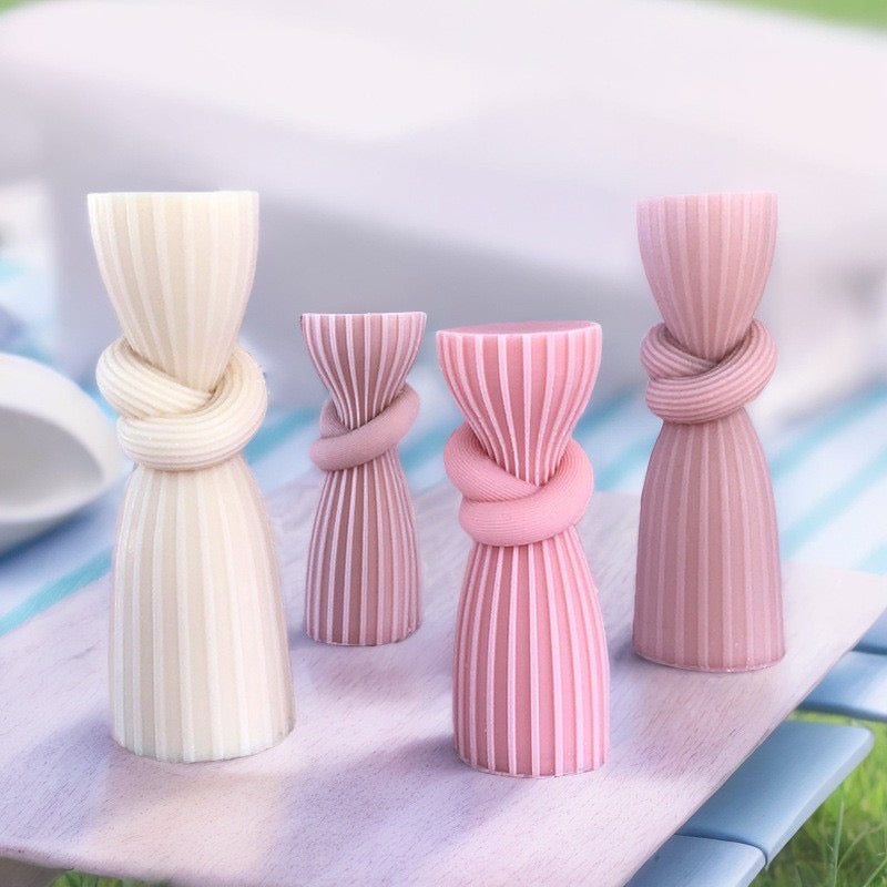 Knot Cylinder Pillar Candle Mold h07