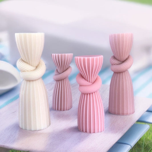 Knot Cylinder Pillar Candle Mold h07
