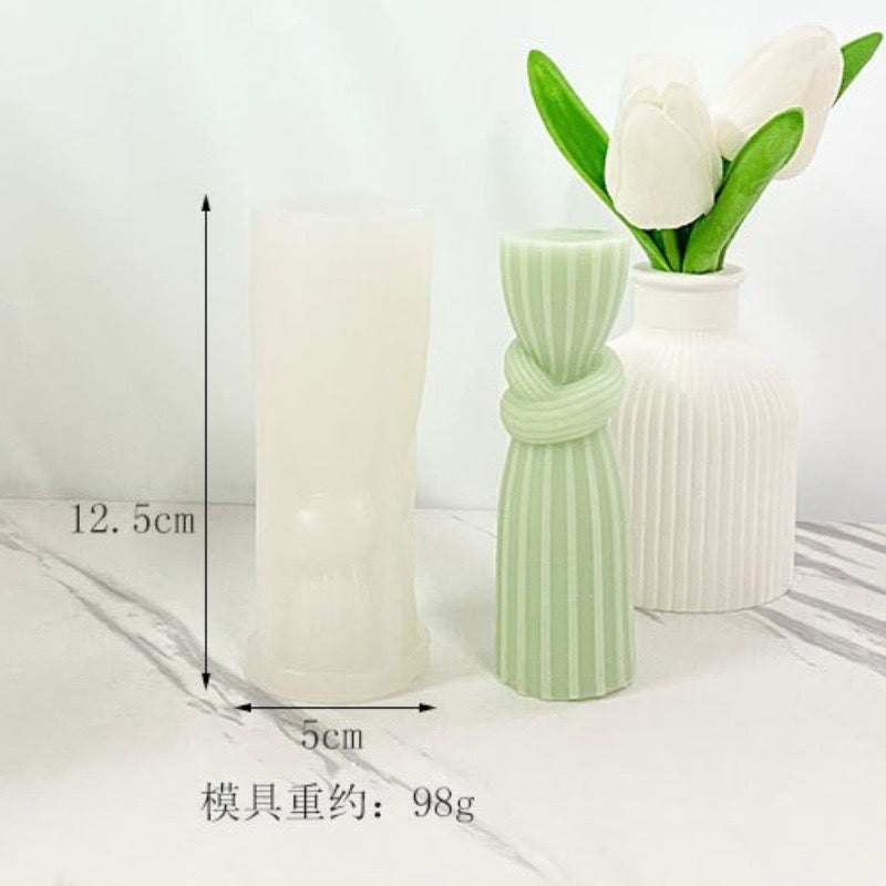Knot Cylinder Pillar Candle Mold h07