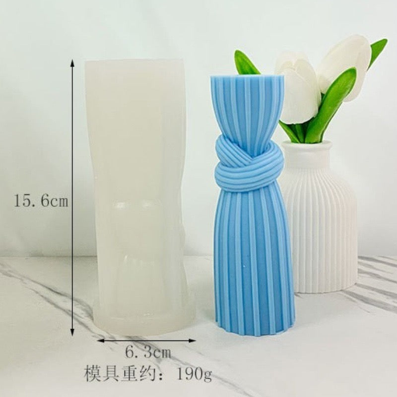 Knot Cylinder Pillar Candle Mold h07