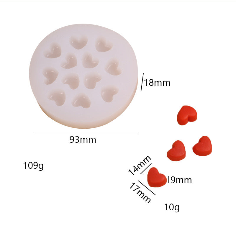 12in1 Heart Candle Silicone Mold h05