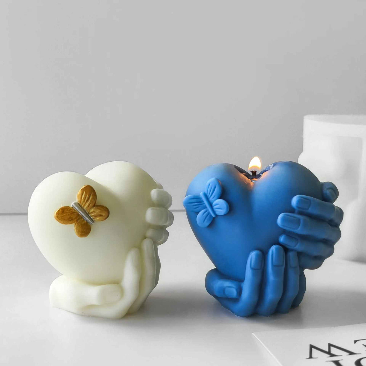 Handheld Heart Candle Silicone Mold h04