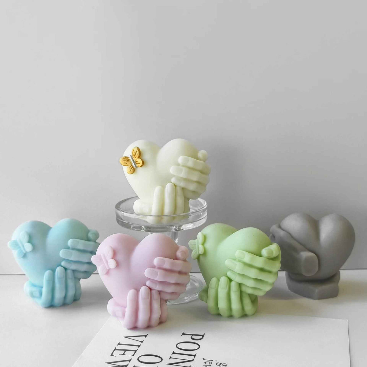 Handheld Heart Candle Silicone Mold h04
