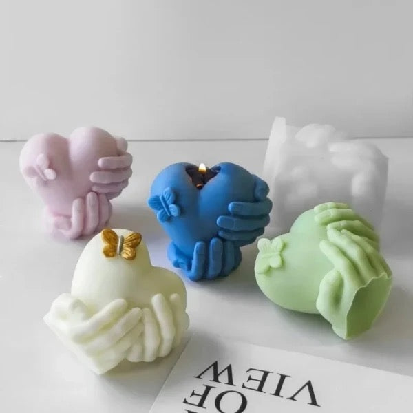 Handheld Heart Candle Silicone Mold h04