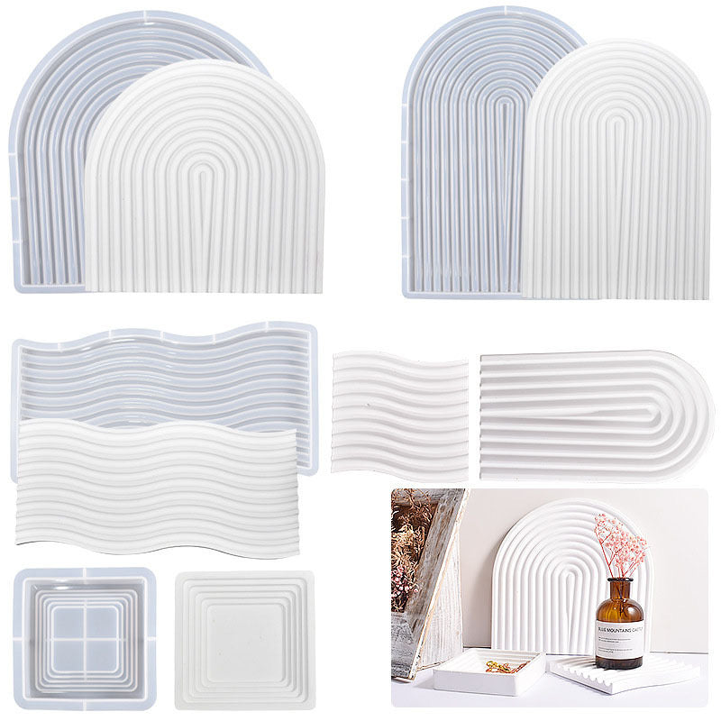 Stripped Arch U-Shape Tray Silicone Mold g011