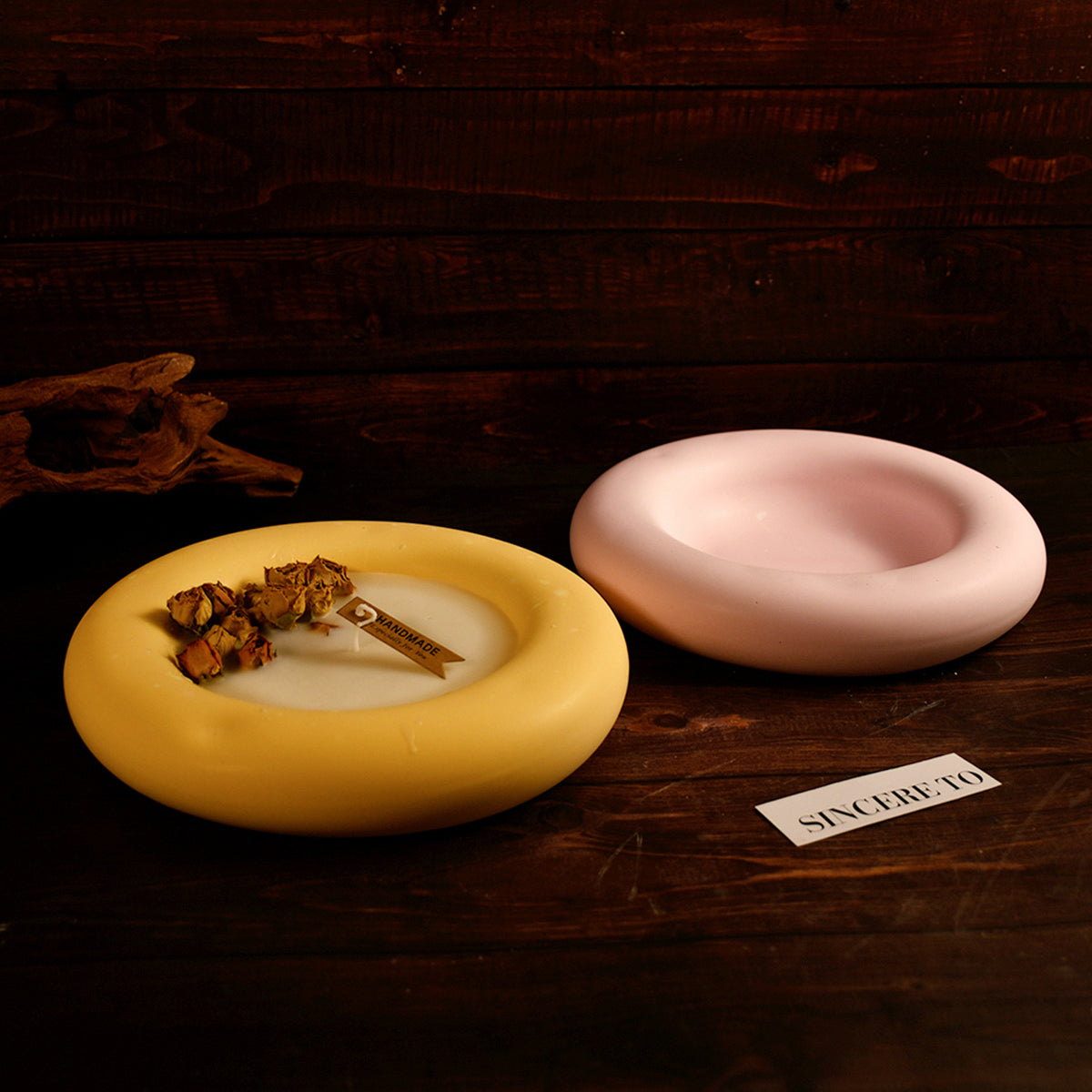 Round Trinket Dish Candle Bowl Mold f02