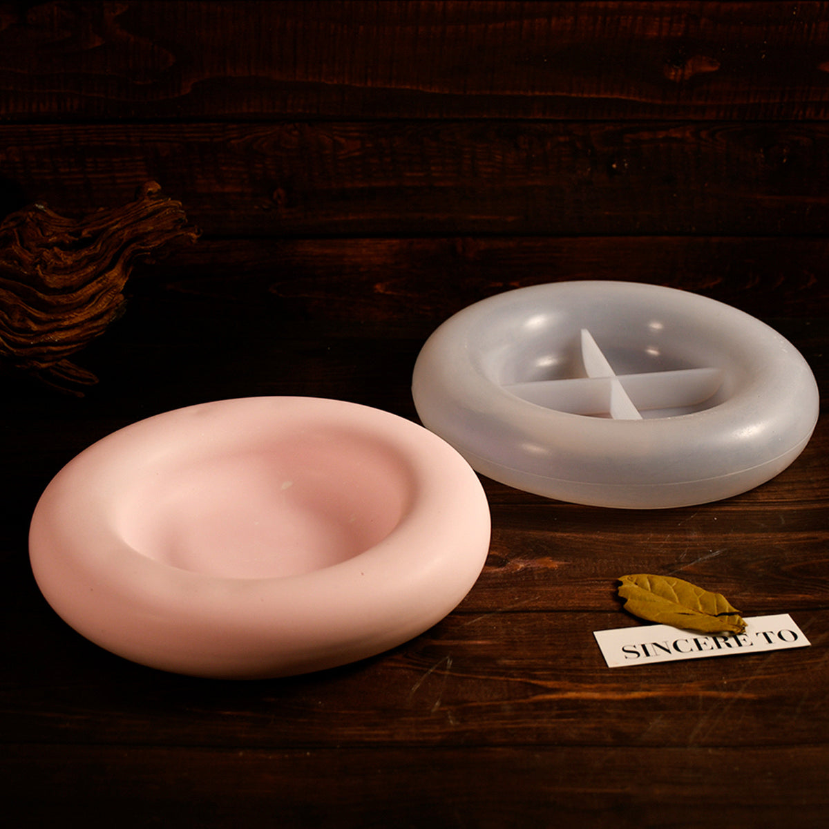 Round Trinket Dish Candle Bowl Mold f02