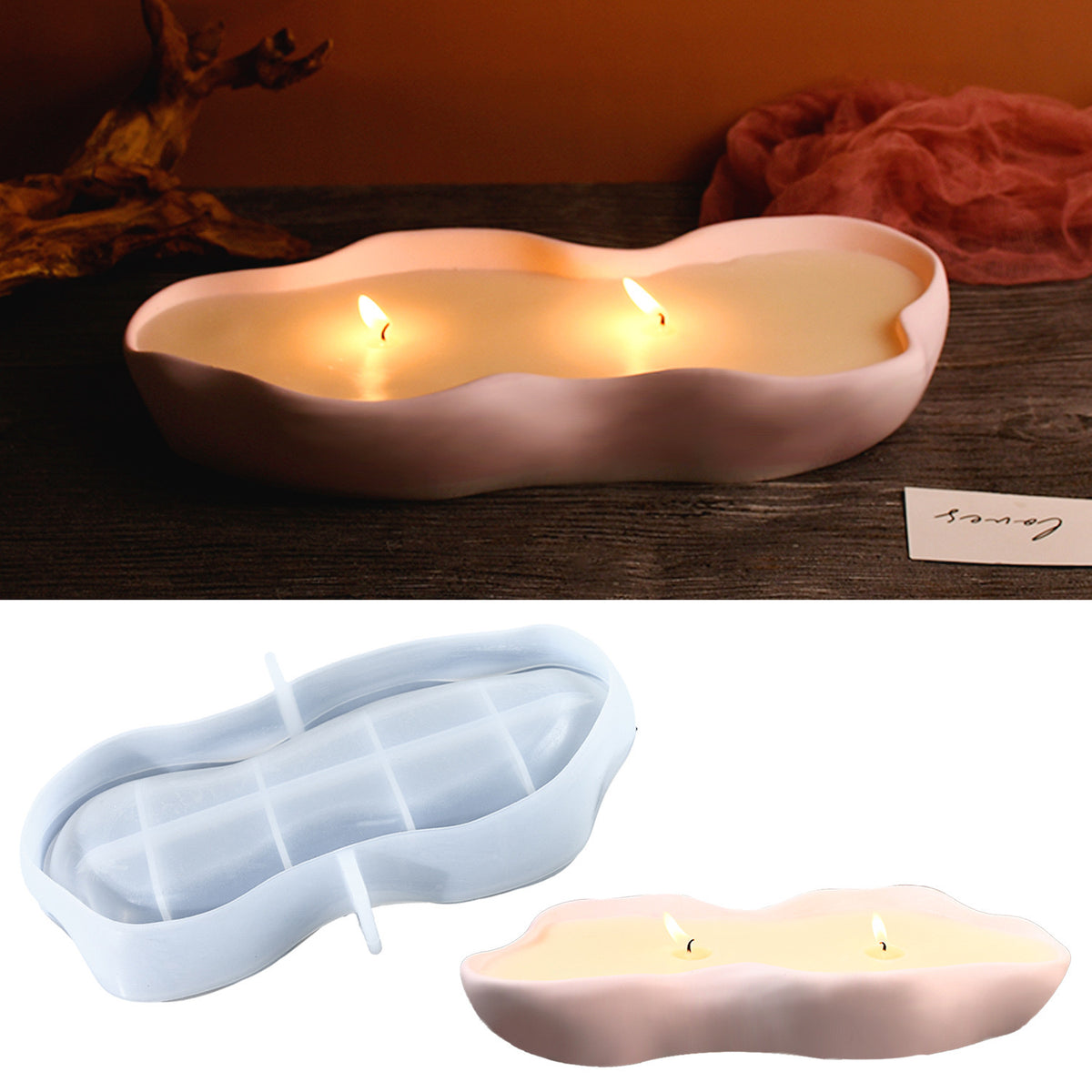 Irregular Candle Dish Mold f03
