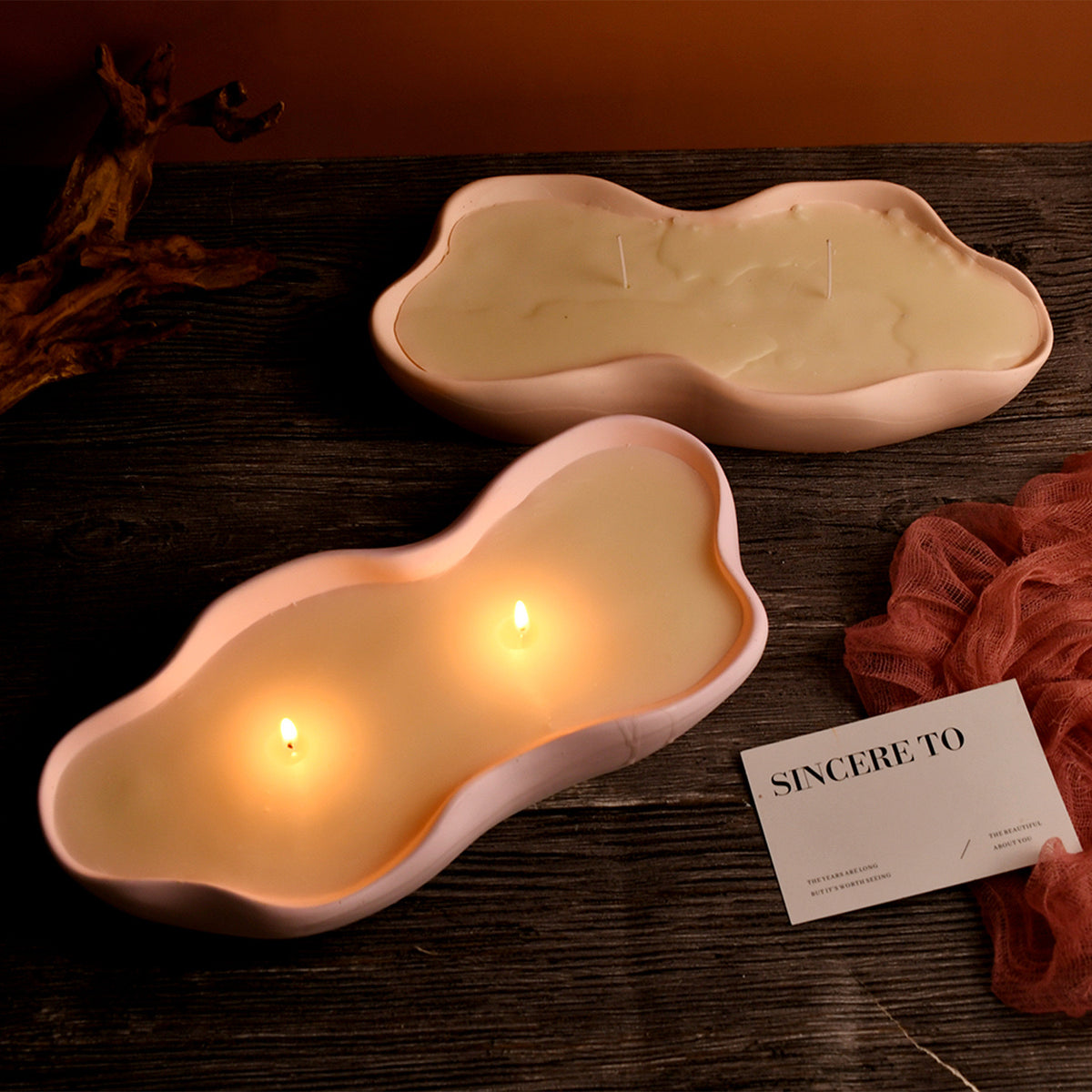Irregular Candle Dish Mold f03