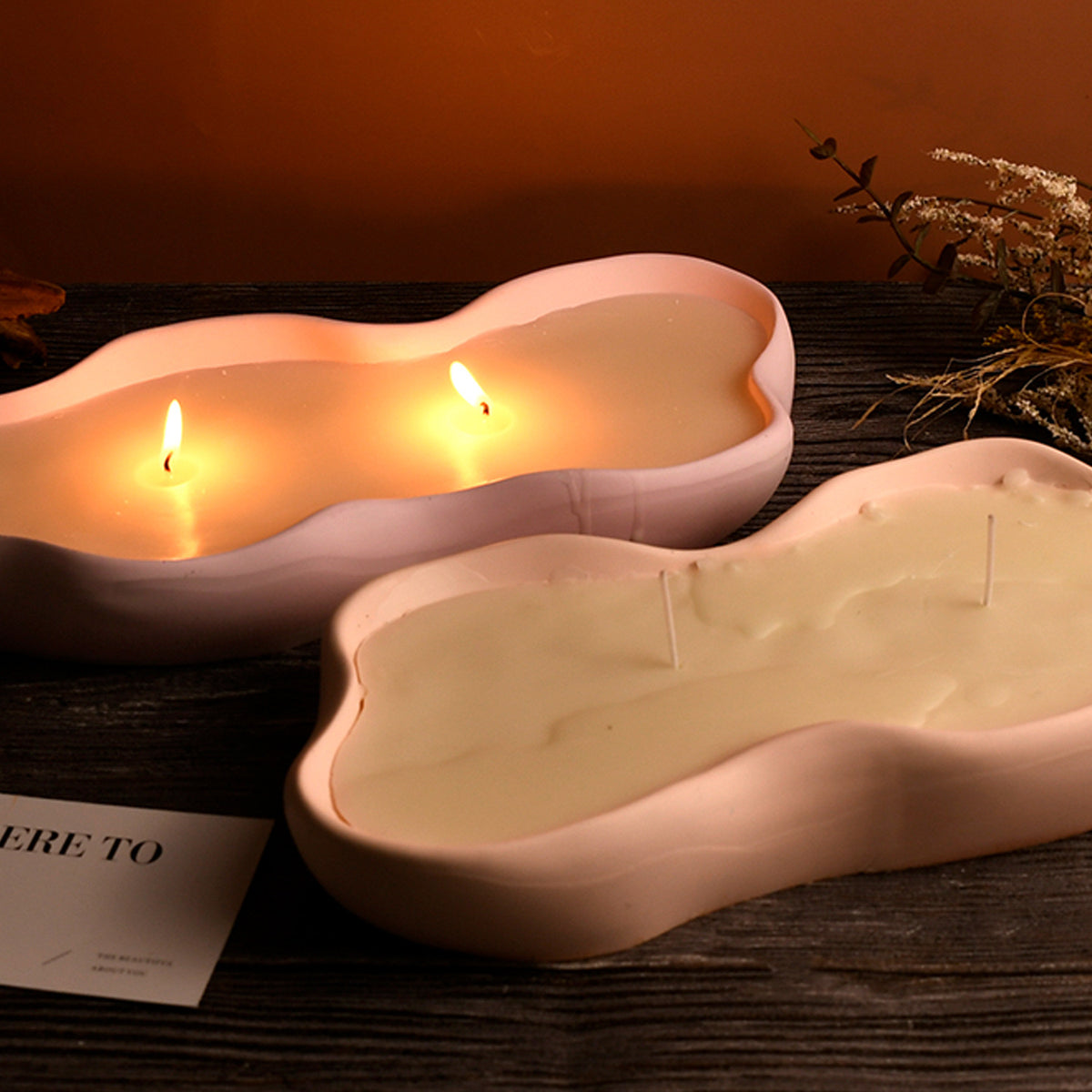 Irregular Candle Dish Mold f03