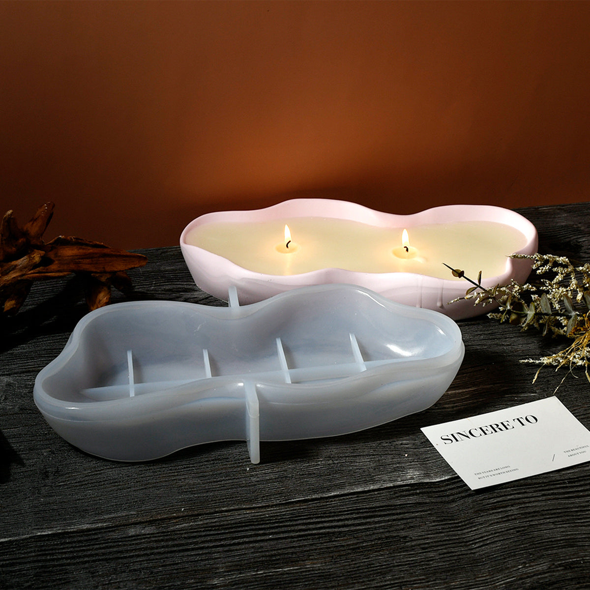 Irregular Candle Dish Mold f03