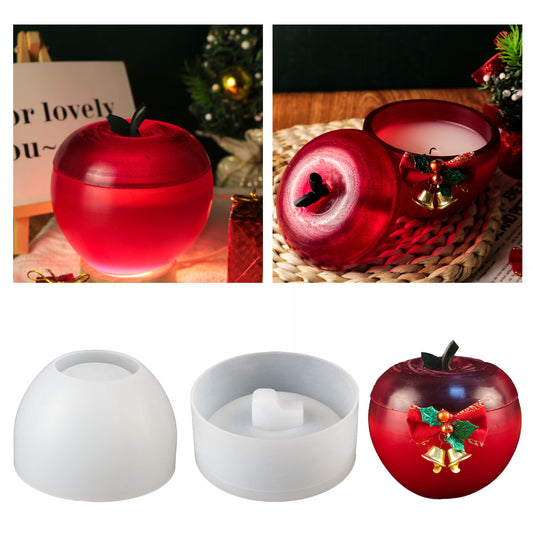 Apple Shape Candle Jar Mold e03
