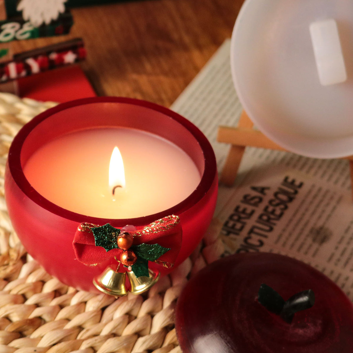 Apple Shape Candle Jar Mold e03