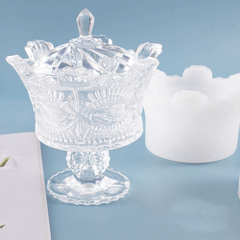 Storage Jar Silicone Mold Crown f05