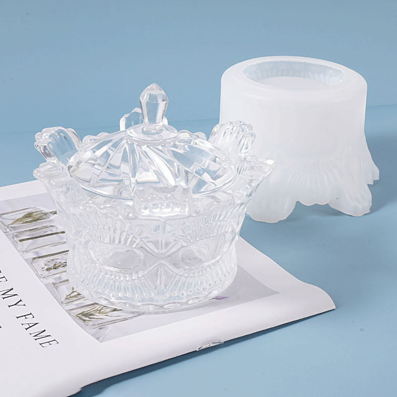 Storage Jar Silicone Mold Crown f05