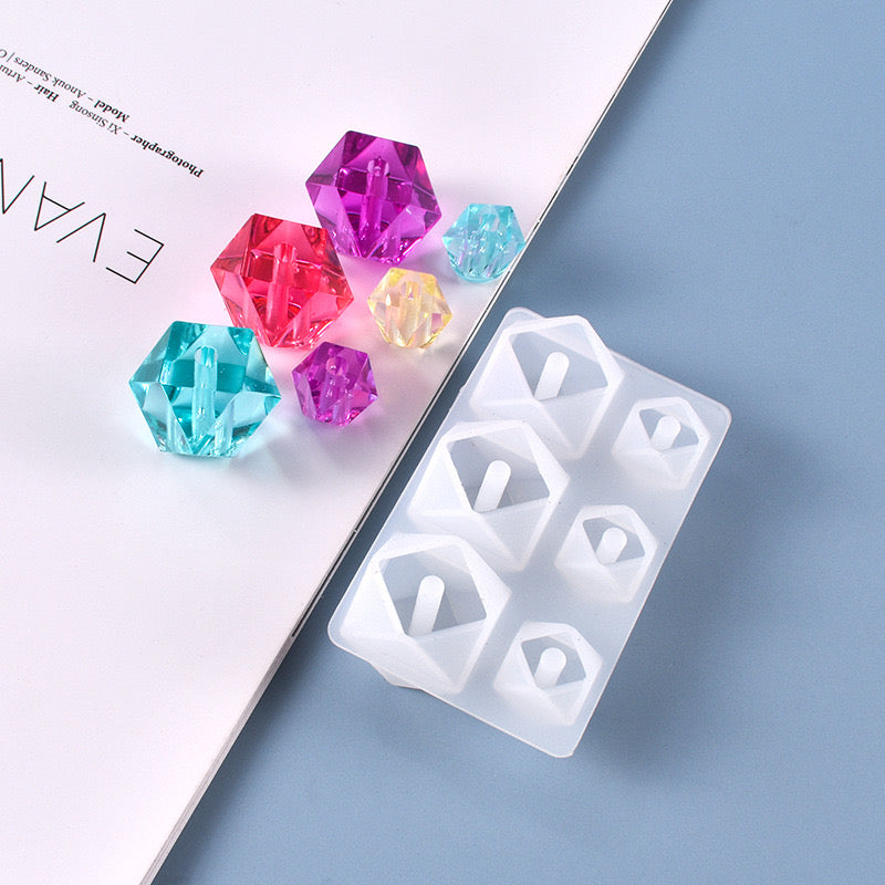 Bead Silicone Mold (Diamond Cut) 1d - 1f
