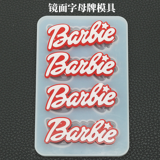 Barbie Text Keychain Silicone Mold a07