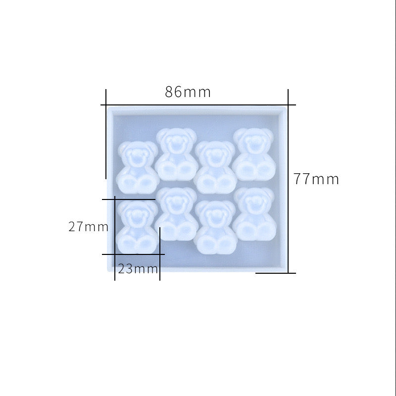 Bear Keychain Silicone Mold (8in1) a07