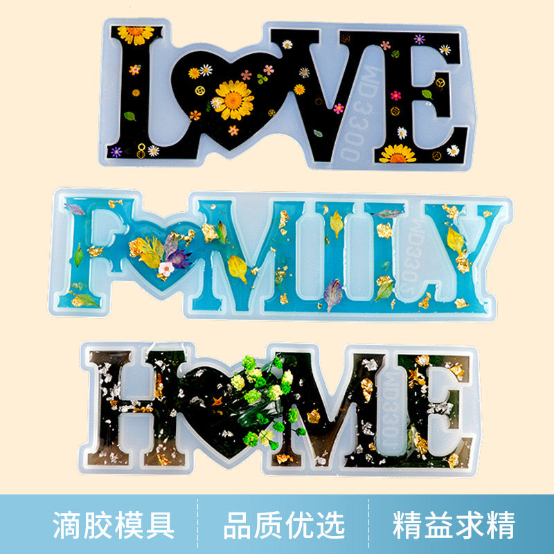 Love Family Home Decor Silicone Mold c010