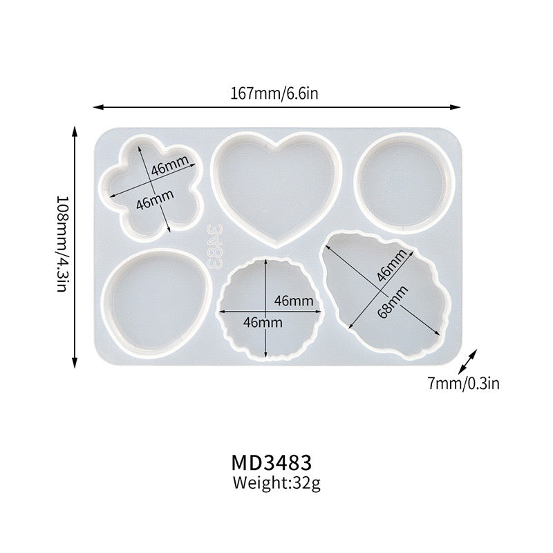 Keychain Pop socket Silicone Mold d07