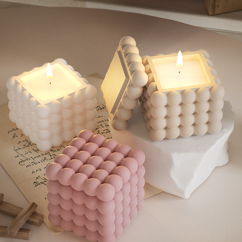 Bubble Candle Jar Storage Silicone Mold a012