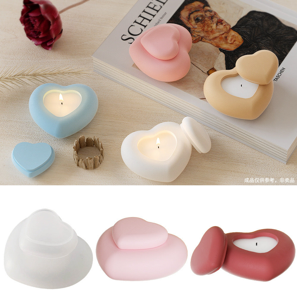 Heart Storage/ Candle Jar Silicone Mold b04