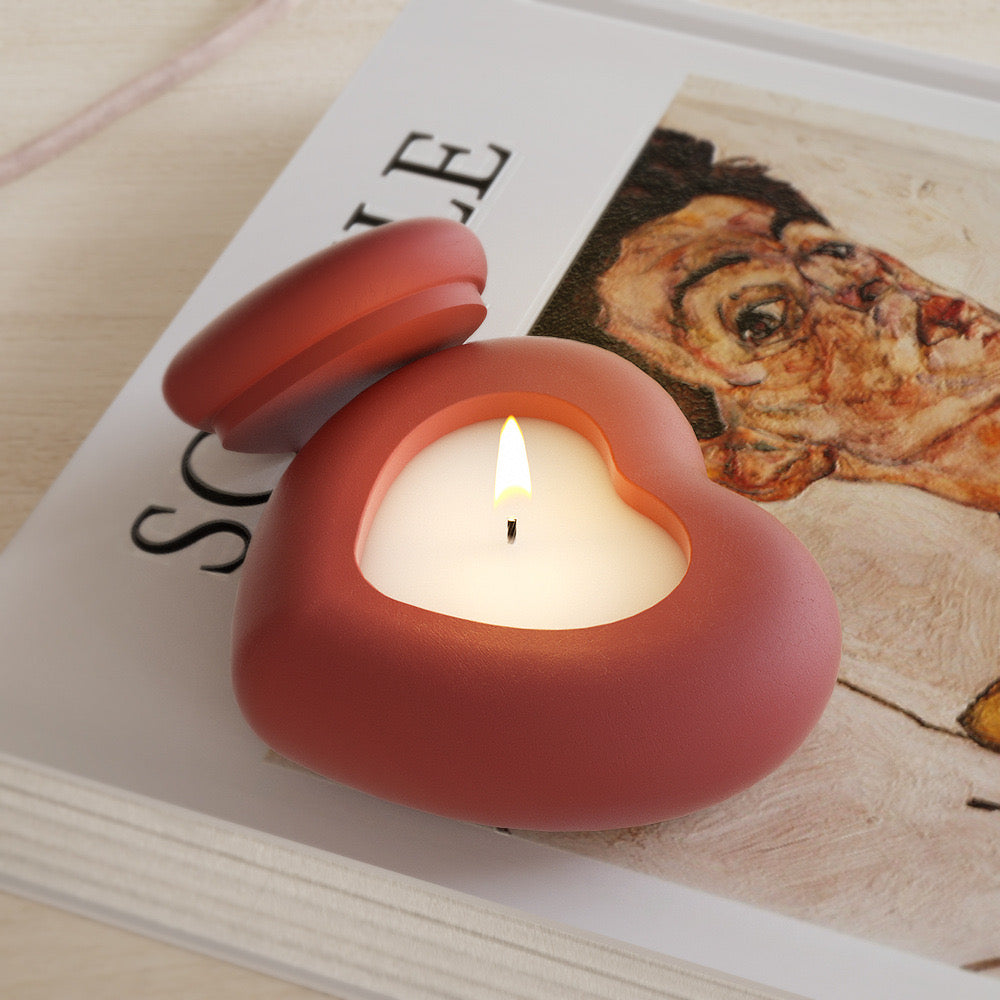 Heart Storage/ Candle Jar Silicone Mold b04