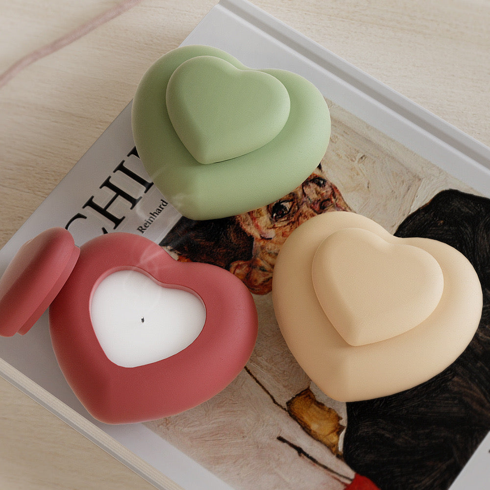 Heart Storage/ Candle Jar Silicone Mold b04