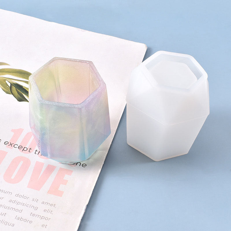 Pen Holder Flower Pot Jar Silicone Mold e06