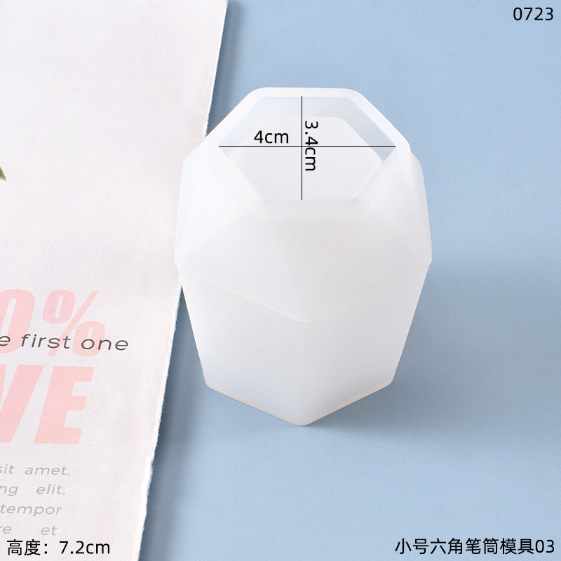 Pen Holder Flower Pot Jar Silicone Mold e06