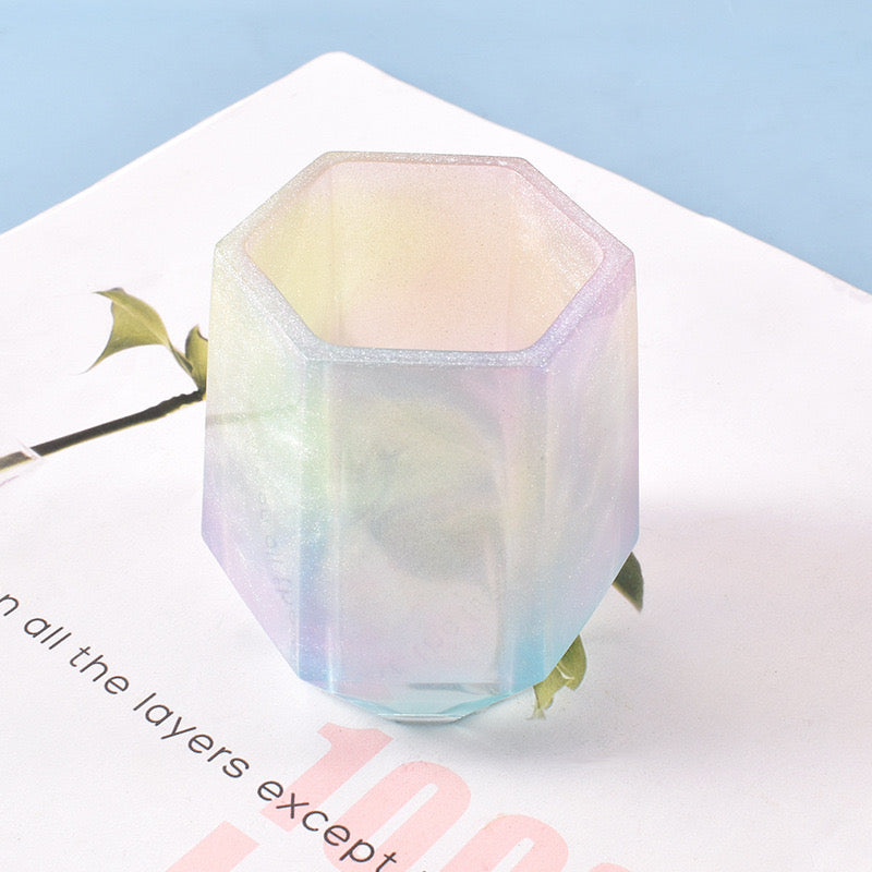 Pen Holder Flower Pot Jar Silicone Mold e06
