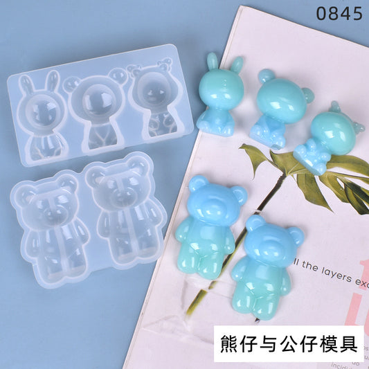 Bear Keychain Silicone Mold a07