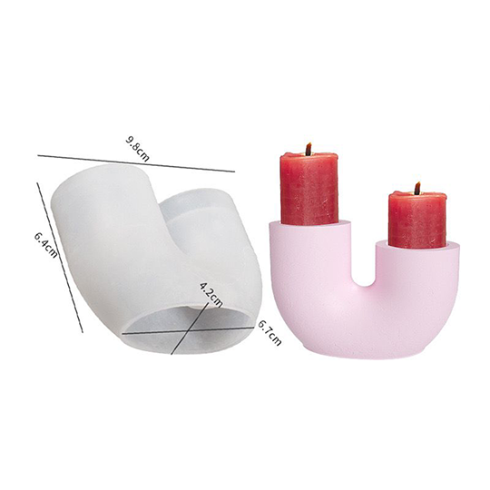 U-Shape Candle Holder Silicone Mold a012