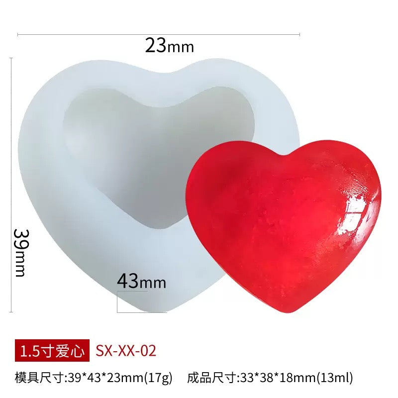 Smooth Heart Candle Silicone Mold h05