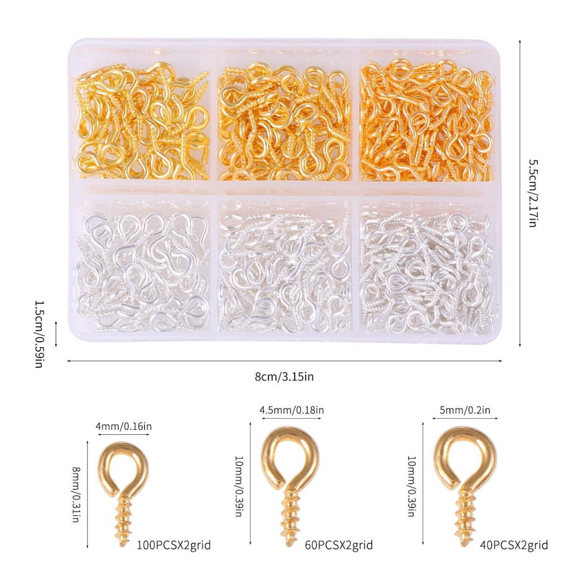 400pcs Eye screws s09