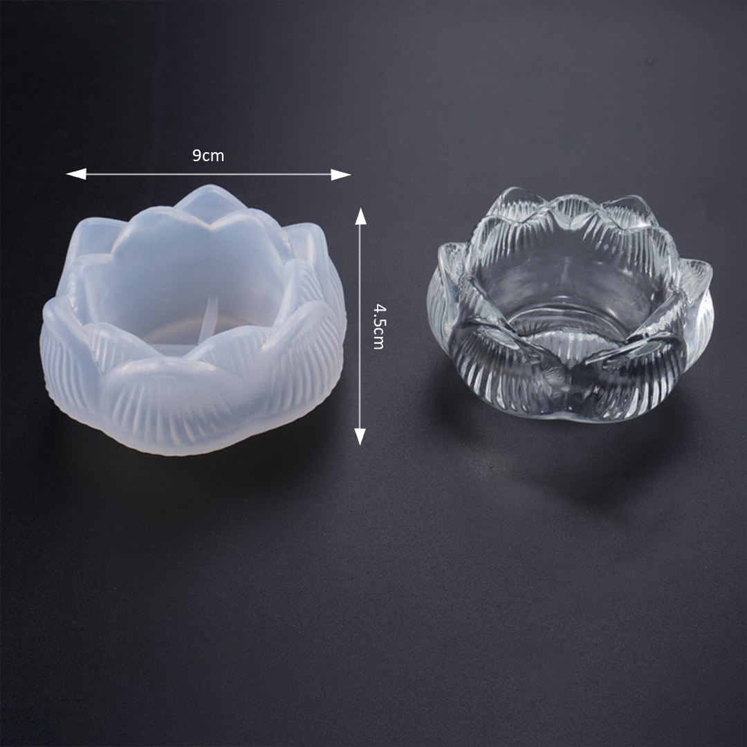 Lotus Candle Silicone Jar Mold a015