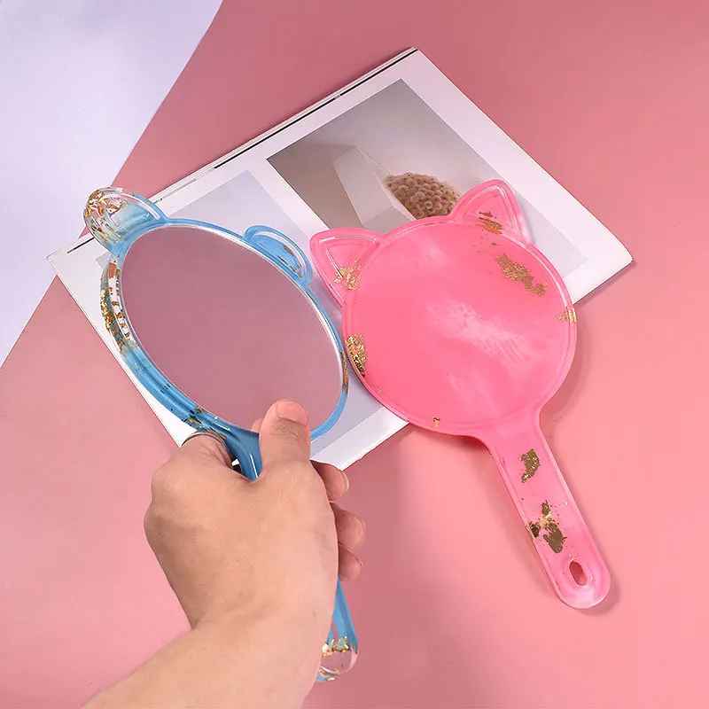 Hand Held Mirror Silicone Mold d012