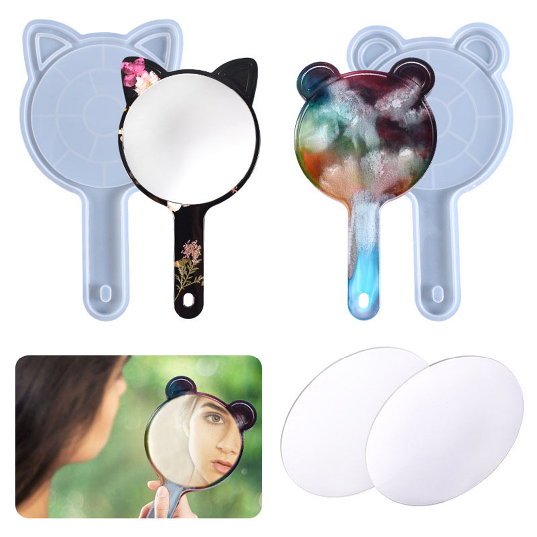 Hand Held Mirror Silicone Mold d012