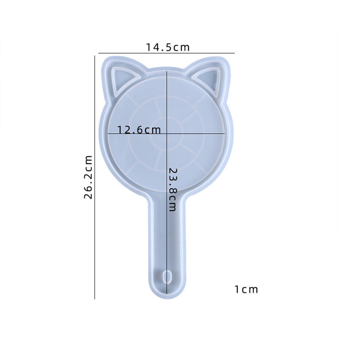 Hand Held Mirror Silicone Mold d012