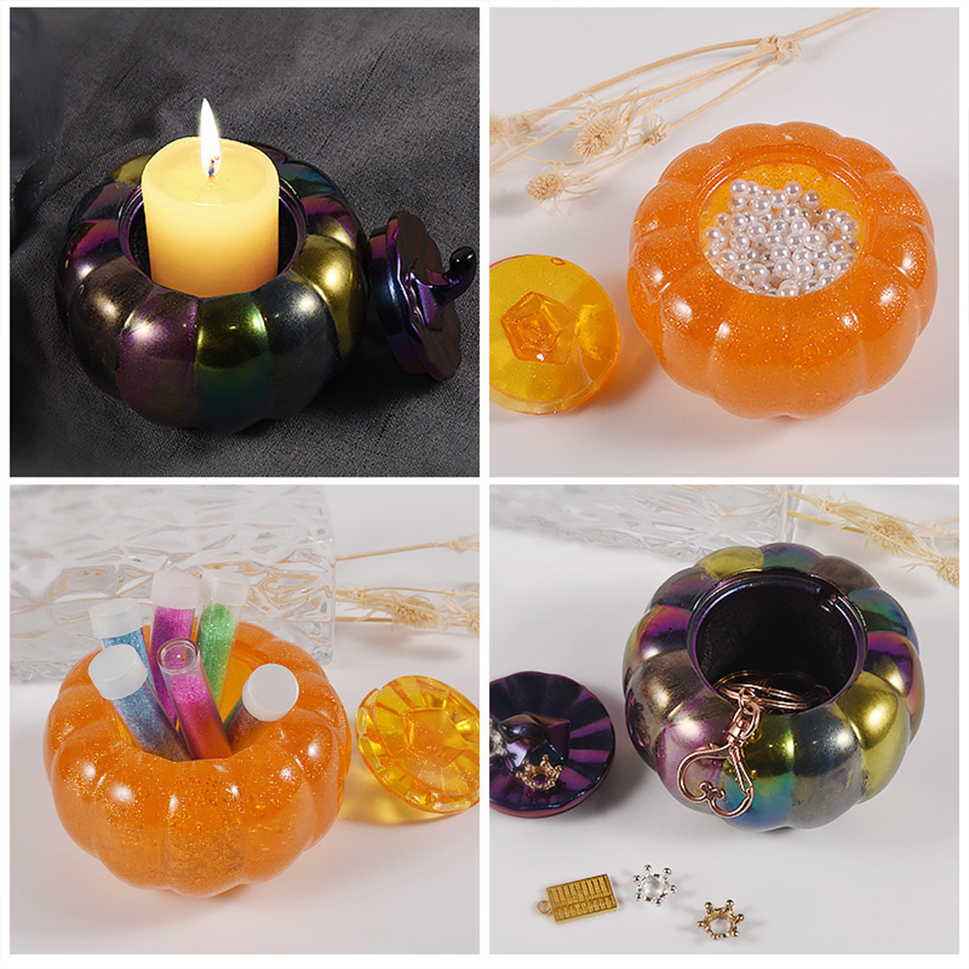 Pumpkin Candle Jar Silicone Mold b05