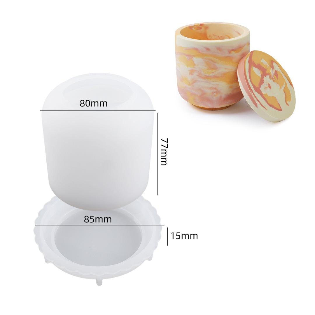Ribbed Candle Jar Silicone Mold b04