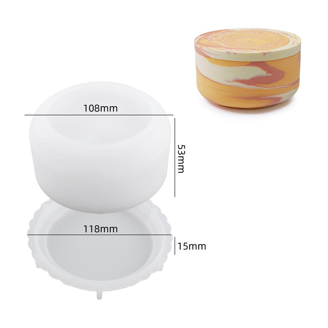 Ribbed Candle Jar Silicone Mold b04