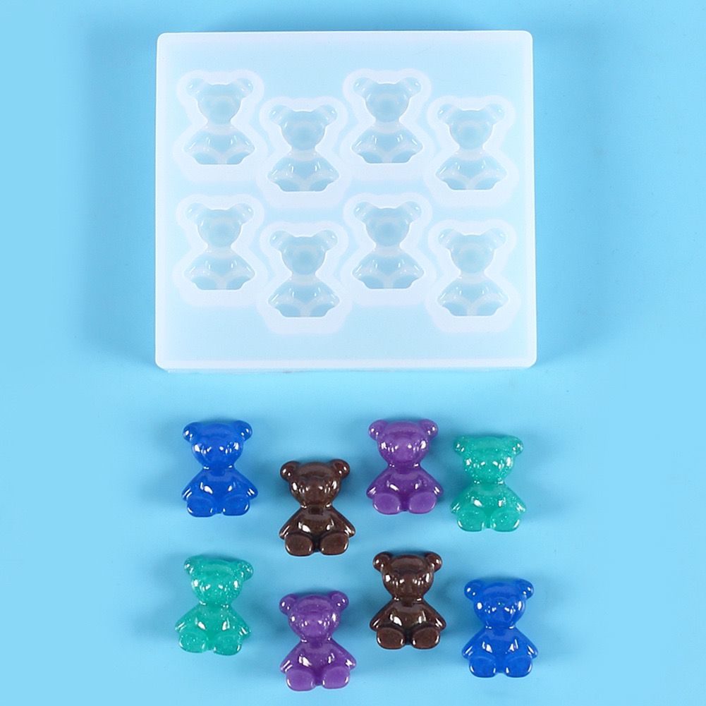 Bear Keychain Silicone Mold (8in1) a07