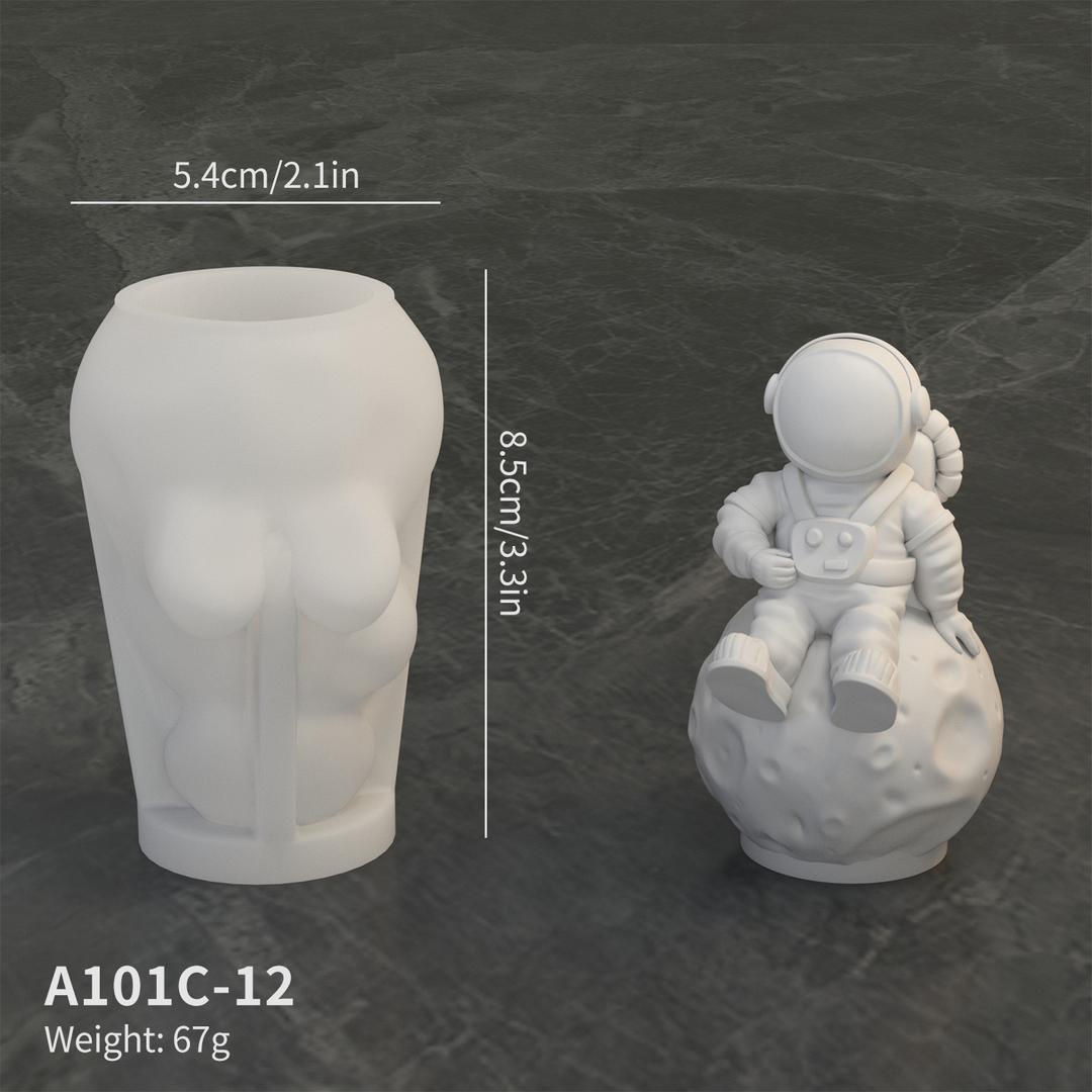 Astronaut Moon Rocket Among Us Decor Silicone Mold h015