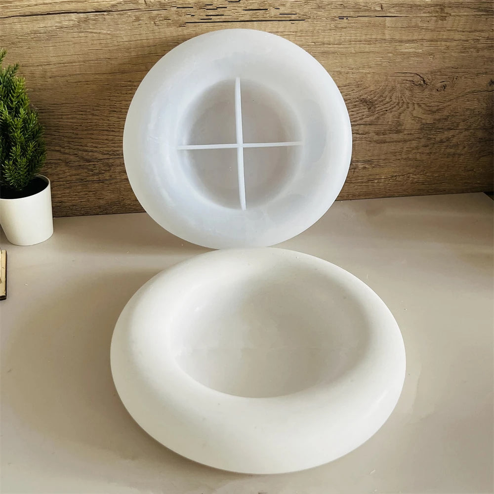 Round Trinket Dish Candle Bowl Mold f02